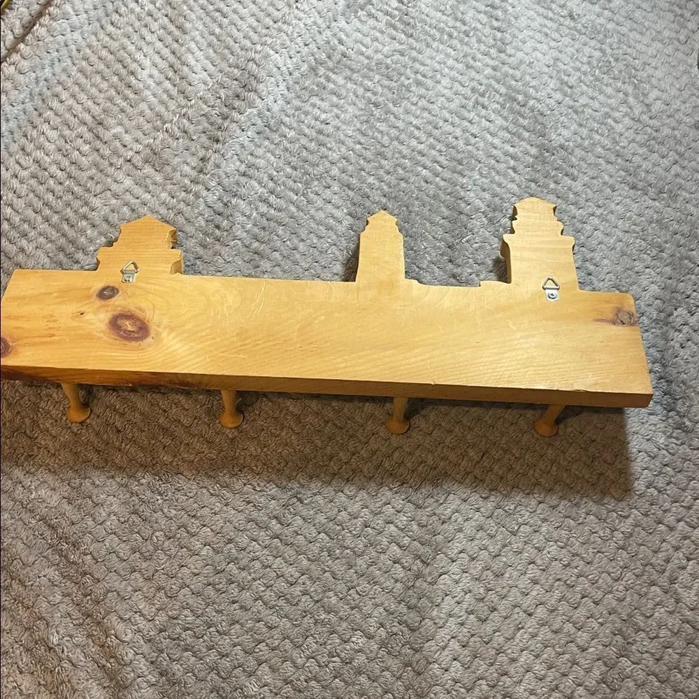 Nautical Lighthouse Wall Hook Decor - Red and Brown